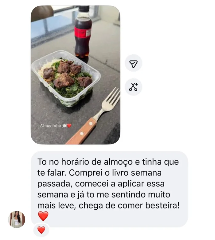 Aluna: comprei o livro semana passada e já estou me sentindo mais leve