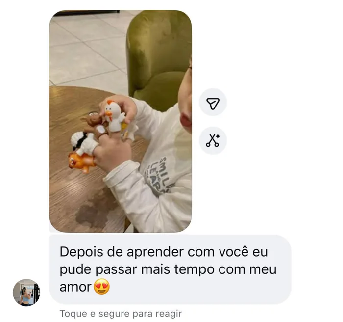 Aluna: consegui passar mais tempo com meu filho